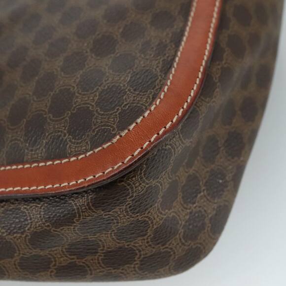 CELINE Macadam Canvas Shoulder Bag Pvc Leather Brown Gold - Picture 13 of 16